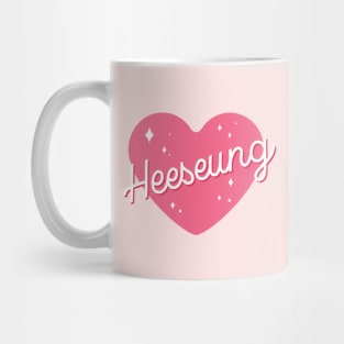 Enhypen Heeseung text pink sparkling heart | Morcaworks Mug